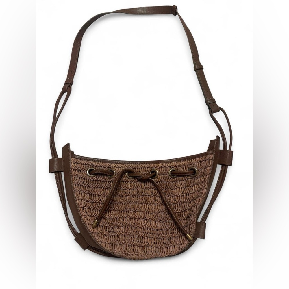 Free People Brown Woven Brown Crossbody Bag NWOT - Picture 4 of 9